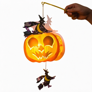 Kit de lanternes citrouilles en papier DIY pour enfants Halloween, lampe LED portable pour décoration maison, bar, fête, fournitures de festival personnalisées, vente en gros - Product Image 1