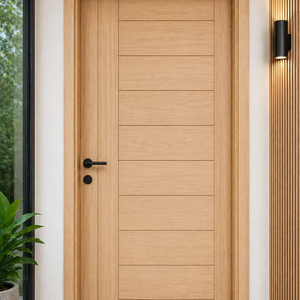 Puerta de Madera Sengon Indonesia, Diseño Elegante, Ligera y Duradera para Construcción de Casas y Hoteles - Product Image 1