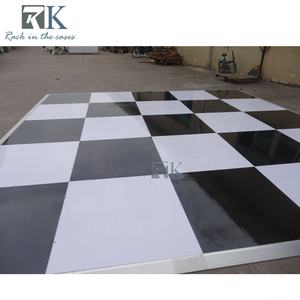 Piste de danse en bois portable avec chariot Plancher à carreaux noir et blanc - Product Image 2