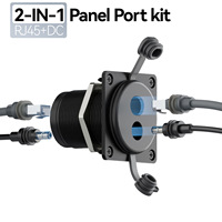 Starlink 2-in-1 Panel-Port-Kit RJ45+DC Wasserdichter Panel-Montageanschluss, Gigabit Ethernet DC-Stromversorgung durch Wand für VR Outdoor