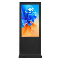 Écran publicitaire numérique LCD extérieur étanche IP55/IP65 sur pied, 43/49 pouces, 4K, compatible Windows I3/I5/I7