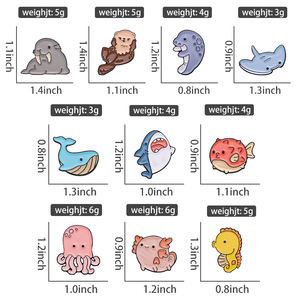 アニマルブローチエナメルピンジンベイザメ猫タコバッジ帽子バックパックカスタム女性アクセサリー子供向けギフト卸売 - Product Image 6