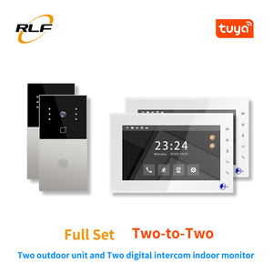 Interphone vidéo intelligent Tuya App à commande vocale 2x <span class=keywords><strong>F1</strong></span> + 2x V7 1080p, sonnette connectée étanche avec écran tactile 7 pouces, filaire électrique - Product Image 1