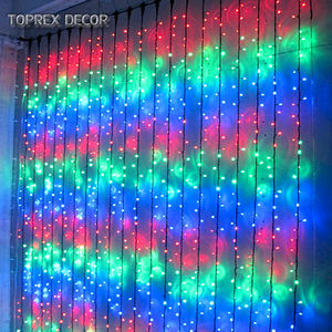 핫 세일 야외 IP65 조명 장식 홈 디 왈리 디 왈리 문자열 Led 페리 고드름 커튼 파티 조명 - Product Image 4