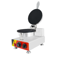 Máquina para hacer conos de gofres Máquina para hacer conos de helado comercial Acero inoxidable con palo de cono de madera