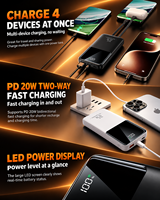 Power Bank HYTO OEM 22.5W Pengisian Cepat dengan Kabel Terintegrasi, Baterai Portabel dengan Layar LED untuk Ponsel iPhone dan Android