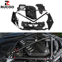 Fibra de Carbono Seca para BMW G80 G81 M3 G82 G83 M4 G87 M2: Refuerzo de Soporte de Motor, Cubierta de Radiador, ECU, Paneles de Esquina de Faros y Rejilla