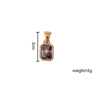 Colgante de Acero Inoxidable 316L con Baño de Oro de 14k/18k, No se Deslustra, con Dijes de Zirconia de Piedra de Nacimiento para Fabricación de Joyas, Collares y Pulseras - Product Image 6