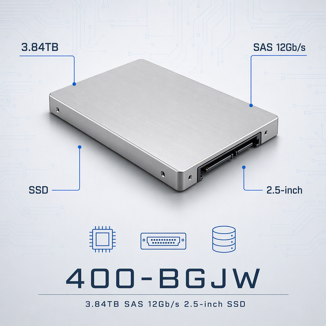 400-BGJW 3.84TB SAS 12Gbps Read Intensive SSD 2.5 Inch Enterprise Server Data Center Storage