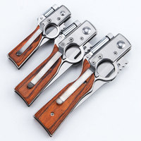 Hochhartes Selbstverteidigungs-Klappmesser mit LED-Licht, Multifunktions-Outdoor-Campingmesser mit Holzgriff, OEM-Unterstützung