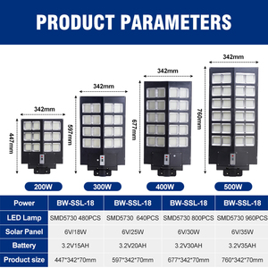 Cao lumen IP65 ngoài trời đường đèn với cảm biến điều khiển từ xa 500W 1000W 1500W 2000W <span class=keywords><strong>LED</strong></span> năng lượng mặt trời bảng điều khiển đèn đường - Product Image 3