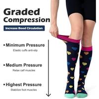 Des centaines de motifs imprimés Chaussettes de sport Chaussettes de compression en nylon Haute genouillère