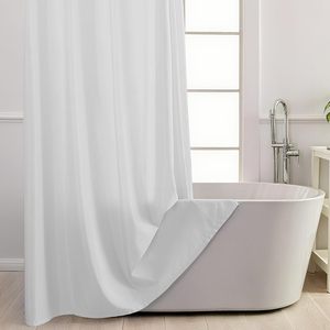 Luxury Waffle Fabric Hotel Waterproof Shower <b>Curtains</b> <b>with</b> Removable Polyester Water-Repellent Liner Shower <b>Curtain</b> - Product Image 2