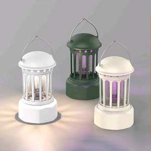 Lampe anti-moustiques colonne romaine rechargeable à lumière ultraviolette, à choc électrique, pour usage intérieur, extérieur et camping - Product Image 1