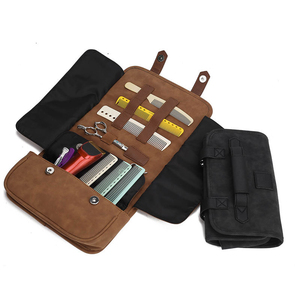 Estuche de Cuero PU de Alta Gama para Tijeras de Peluquería, Color Marrón, para Estilistas - Product Image 1