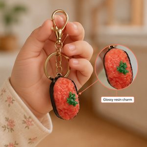 Porte-clés Sushi Mignon en Forme de Nigiri avec Fermoir Homard Doré, Cadeau Breloque PVC pour Enfants et Adolescents - Product Image 2