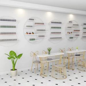 Estante de Pared para Salón de Uñas, Soporte de Pared para Esmaltes de Uñas, Estante de Almacenamiento de Esmaltes de Uñas de Hierro, Exhibidor de Esmaltes de Uñas Dorado - Product Image 6