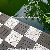 Dalles de terrasse en WPC carrées antidérapantes, étanches, à emboîtement, pour extérieur, installation facile, bricolage, revêtement de sol composite pour jardin