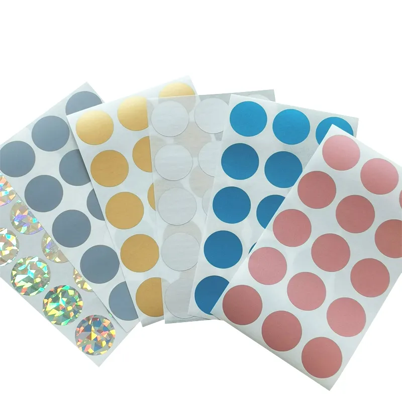 Stiker Gores Label Scrapbooking Bulat 100 Buah/Pak, Tujuh Pilihan Kertas Stiker Segel Alat Tulis, Label Kreatif dan Pak