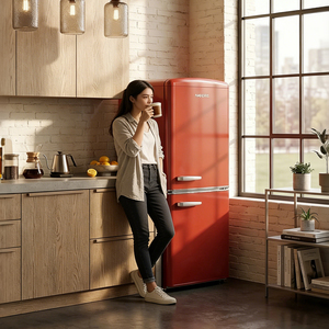 <span class=keywords><strong>Réfrigérateur</strong></span> Électrique Rétro 160L Sans Givre Économe en Énergie MDRF160-RE Acier Inoxydable 2 Portes Congélateur Bas Refroidissement par Air - Product Image 5