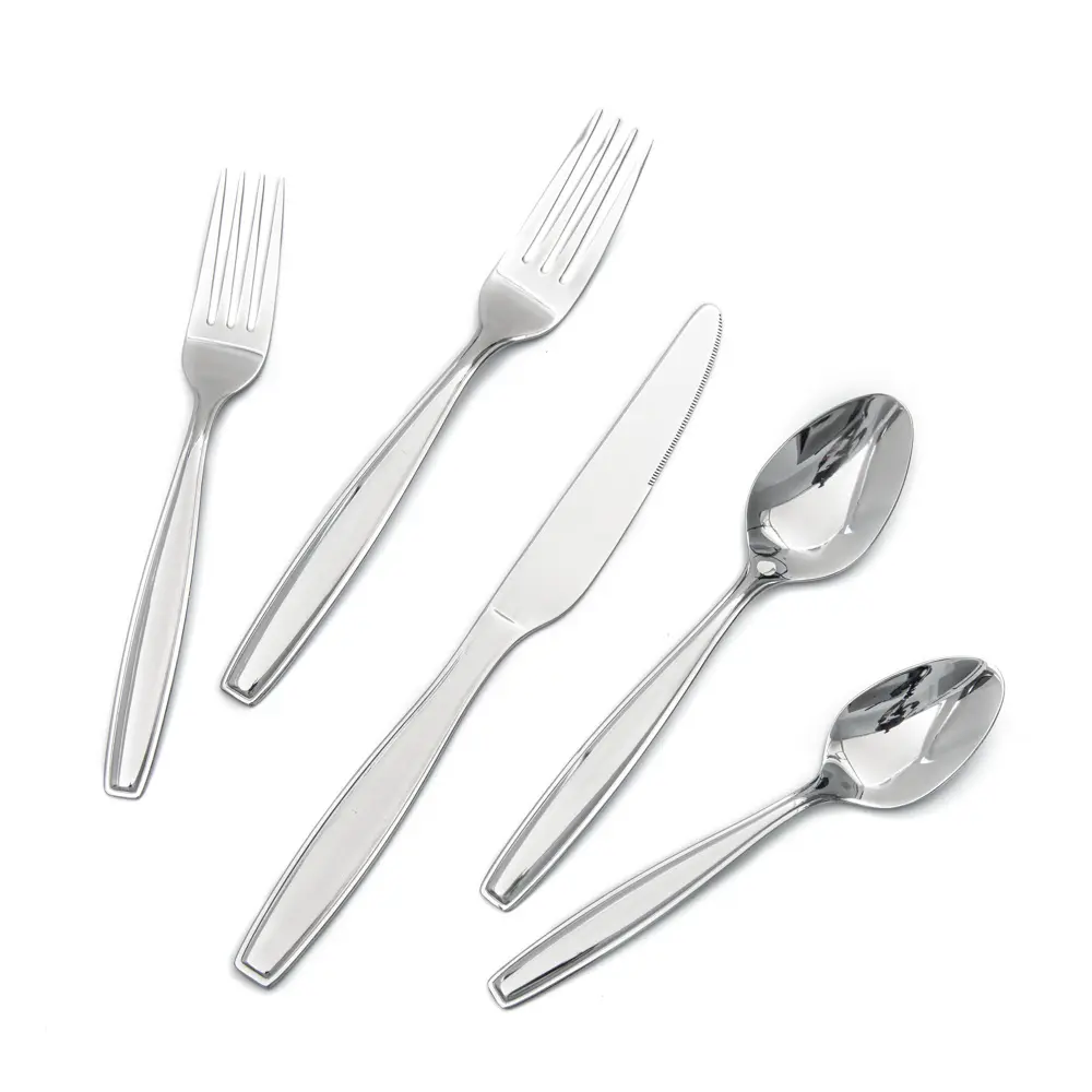 20 قطعة الفضيات أطباق مجموعة أدوات المائدة أواني من الصلب غير القابل للصدأ خدمة 4 سكاكين المطبخ
