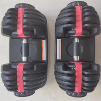 Ensemble d'haltères réglables en fer électroplaqué 40 kg 50 kg, équipement de gym neuf en gros