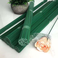 Kawat Florist 22GA Berlapis, Fleksibel, Penyangga Batang Logam untuk Mengikat Bunga Kering, Rangkaian, dan Karangan Bunga