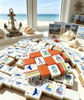 Nouvelle Collection Complète de Plage d'Été : Ensemble de Mahjong de Luxe en Acrylique pour 4 Joueurs – Offres Spéciales pour les Rassemblements Incontournables