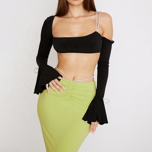<span class=keywords><strong>Haut</strong></span> <span class=keywords><strong>Bandeau</strong></span> à garniture en cristal <span class=keywords><strong>noir</strong></span>, nouveau, usine Oem, vêtements pour femmes, Top - Product Image 3