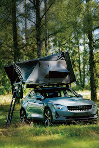 Grande Tente de Toit Rigide 4x4 <span class=keywords><strong>pour</strong></span> Voiture, Tente de Camping 2,1m en ABS <span class=keywords><strong>pour</strong></span> 4 Personnes avec Chambre Aneex et Bâche - Product Image 4