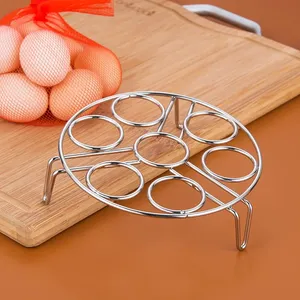 Cuiseur à œufs portable multifonction en acier inoxydable, plateau pour œufs durs, ustensile de cuisine, cuiseur vapeur étanche à trois pieds - Product Image 3