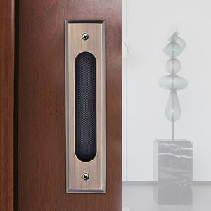 真鍮製スライド式プッシュプル納屋ドアハンドル埋め込み木製ドアバルコニーキッチンバスルーム隠しドアハンドル - Product Image 4