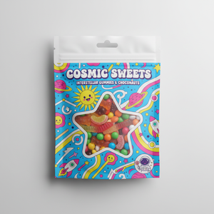Sachet Doypack de 4 oz de qualité alimentaire, à haute barrière, avec fermeture éclair, à barrière lumineuse, pour morceaux de chocolat gourmet, idéal pour les cadeaux - Product Image 1