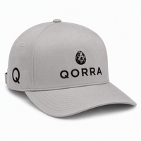 Gorras de Béisbol Personalizadas de 6 Paneles, Estructuradas, de Sarga de Algodón, con Bordado 3D en Relieve, Color Gris Claro y Negro, Estilo Urbano, Venta al Por Mayor