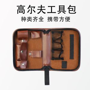 Bolsa de herramientas de golf, estuche de almacenamiento portátil de cuero con compartimento interior para accesorios deportivos al aire libre, unisex - Product Image 4