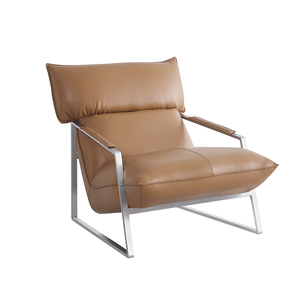 Poltrona Individual de Couro Moderna e Confortável para Sala de Estar - Mobiliário para Casa - Product Image 2