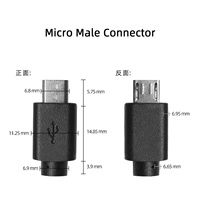 Kabel pengisi daya transmisi Data 5V pria USB mikro penggunaan komputer Android 4 Core 20awg + 28awg OD3.8mm tembaga murni