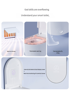 Inodoro Inteligente de Pared con Control por Aplicación, Descarga Automática, Asiento con Calefacción, Secador de Aire Caliente, Boquilla Autolimpiante, Filtro de Agua y Respaldo de Energía - Product Image 2