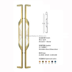 Nouveau Design entrée porte en bois longue forme poignée dorée porte en verre poignée de traction de bonne qualité pour <span class=keywords><strong>Poject</strong></span> - Product Image 5