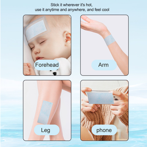 Оптовые охлаждающие гелевые пластыри для облегчения мигрени и лихорадки, синие, с ментолом, детские охлаждающие компрессы - Product Image 4