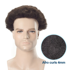 Prothèse Capillaire <span class=keywords><strong>Homme</strong></span> Bouclée Afro 6mm, Cheveux 100% Naturels, En Dentelle Française Intégrale, Pour Hommes Noirs, En Promotion - Product Image 6