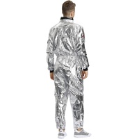 Costume d'astronaute unisexe, combinaison spatiale argentée pour femmes et hommes, costume d'astronaute pour Halloween
