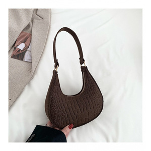 Bolso de fieltro de color liso para mujer, estilo coreano, con patrón de piedra, cremallera y correa única, informal, novedad de otoño. - Product Image 4