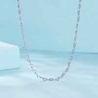 Usine en gros 925 en argent Sterling à la mode en forme de coeur basique chaîne lien homard fermoir collier réglable pour les femmes SCA026