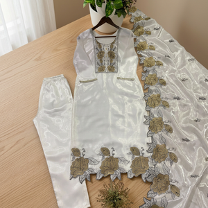 Designer Indian Pakistani Party Wear New Collection Silk Fully Stitched Top-Dupatta Bottom Set Stretchable Reversible - Product Image 1