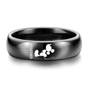 Forever Together Anneaux de mariage pour femmes hommes couleur <span class=keywords><strong>noire</strong></span> Couple Promise Band <span class=keywords><strong>Alliance</strong></span> Bijoux - Product Image 5