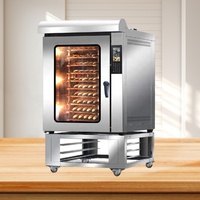 Oven Konveksi Rotari Komersial Efisiensi Tinggi 10 Loyang Oven Listrik Konveksi untuk Toko Makanan Roti Kue Pizza