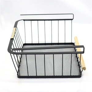 Étagère de rangement murale moderne pour cuisine, avec poignée en bois de caoutchouc, sans perforation, organisateur de placard pour usage hôtelier - Product Image 2