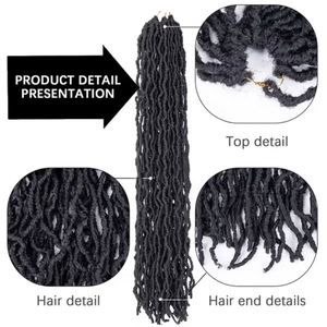 Extensions de cheveux synthétiques ondulés et bouclés souples de 28 pouces pour tresses au <span class=keywords><strong>crochet</strong></span>, fausses locks longues à trame unique - Vente en gros - Product Image 5