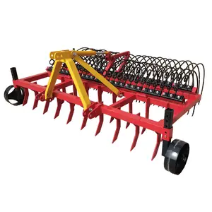 Tractor mounted lightweight 1.5m iron wheel hydraulic double row small hay rake for recycling residual farmland waste